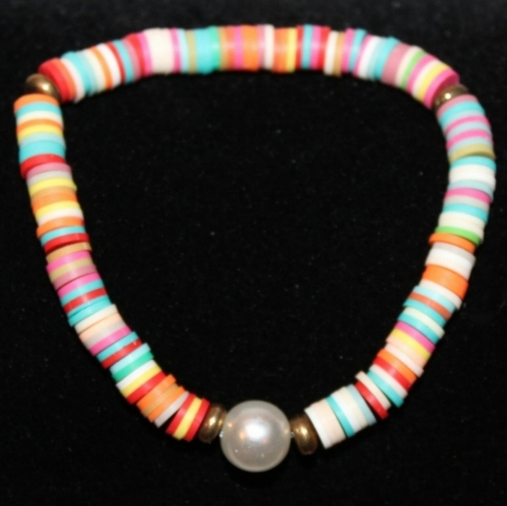 Rainbow Confetti Beaded Bracelet - Picture 7 of 16